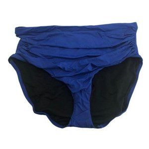 Chaps Cinch High Waisted Core Solids Shirred Bikini Bottom Plus  22W